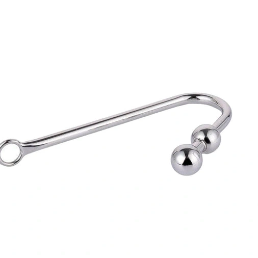 4417 Pleasurable Steel Two Stainless Hook Anal Balls 0710